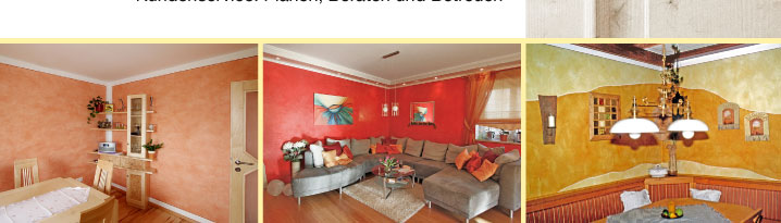 Lasurtechnik links, Kalkpresstechnik in der Mitte, 3-fache Lasurtechnik rechts !